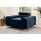 Fauteuil 1 place en tissu velours catégorie luxe, bleu, LARIO Fauteuil 1 place en tissu velours catégorie luxe, bleu, LARIO