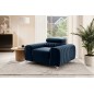 Fauteuil 1 place en tissu velours catégorie luxe, bleu, LARIO Fauteuil 1 place en tissu velours catégorie luxe, bleu, LARIO