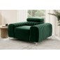 Fauteuil 1 place en tissu velours catégorie luxe, gris, LARIO, Vert Fauteuil 1 place en tissu velours catégorie luxe, gris, LARIO, Vert