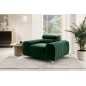 Fauteuil 1 place en tissu velours catégorie luxe, gris, LARIO, Vert Fauteuil 1 place en tissu velours catégorie luxe, gris, LARIO, Vert