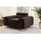 Fauteuil 1 place en tissu velours catégorie luxe, chocolat, LARIO Fauteuil 1 place en tissu velours catégorie luxe, chocolat, LARIO