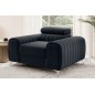 Fauteuil 1 place en tissu velours catégorie luxe, noir, LARIO Fauteuil 1 place en tissu velours catégorie luxe, noir, LARIO