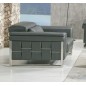 Fauteuil 1 place en cuir italien buffle luxe, BOLZANO, gris foncé Fauteuil 1 place en cuir italien buffle luxe, BOLZANO, gris foncé