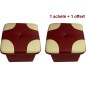 2 Poufs en cuir de luxe - belle qualité - cuir épais - Bordeaux ét écru - VISTA : 1 acheté + 1 offert = 2 poufs 2 Poufs en cuir de luxe - belle qualité - cuir épais - Bordeaux ét écru - VISTA : 1 acheté + 1 offert = 2 poufs