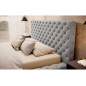 Lit 140x200 capitonné en velours luxe avec coffre, gris, PRIMO Lit 140x200 capitonné en velours luxe avec coffre, gris, PRIMO