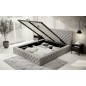 Lit 160x200 capitonné en velours luxe avec coffre, gris, PRIMO Lit 160x200 capitonné en velours luxe avec coffre, gris, PRIMO