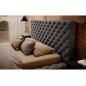 Lit 160x200 capitonné en velours luxe avec coffre, gris foncé, PRIMO Lit 160x200 capitonné en velours luxe avec coffre, gris foncé, PRIMO