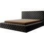 Lit 180x200 capitonné en velours luxe avec coffre, gris, PRIMO, Gris foncé Lit 180x200 capitonné en velours luxe avec coffre, gris, PRIMO, Gris foncé