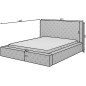 Lit 180x200 capitonné en velours luxe avec coffre, gris, PRIMO, Gris foncé Lit 180x200 capitonné en velours luxe avec coffre, gris, PRIMO, Gris foncé