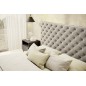 Lit 160x200 capitonné en velours luxe avec coffre, beige, PRIMO Lit 160x200 capitonné en velours luxe avec coffre, beige, PRIMO