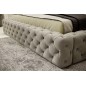 Lit 160x200 capitonné en velours luxe avec coffre, beige, PRIMO Lit 160x200 capitonné en velours luxe avec coffre, beige, PRIMO