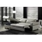 Solde de la commande: canapé d'angle convertible en cuir buffle italien 5 places, allure, gris clair, angle gauche, total de la