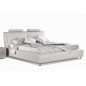 Lit en cuir italien de luxe LIVOURNE 180x200, blanc. Lit en cuir italien de luxe LIVOURNE 180x200, blanc.