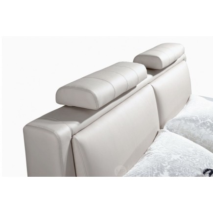 Lit en cuir italien de luxe LIVOURNE 180x200, blanc.