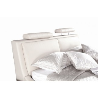 Lit en cuir italien de luxe LIVOURNE 180x200, blanc.