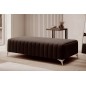 Pouf en tissu velours de qualité, LARIMO, marron foncé Pouf en tissu velours de qualité, LARIMO, marron foncé