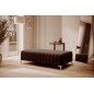 Pouf en tissu velours de qualité, LARIMO, marron foncé Pouf en tissu velours de qualité, LARIMO, marron foncé