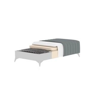Pouf en tissu velours de qualité, LARIMO, marron foncé