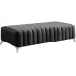 Pouf en tissu velours de qualité, LARIMO, gris foncé Pouf en tissu velours de qualité, LARIMO, gris foncé