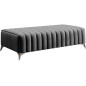 Pouf en tissu velours de qualité, LARIMO, gris clair Pouf en tissu velours de qualité, LARIMO, gris clair