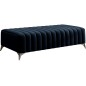 Pouf en tissu velours de qualité, LARIMO, bleu foncé Pouf en tissu velours de qualité, LARIMO, bleu foncé