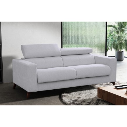 Canapé 3 places convertible en tissu de luxe AVIR, gris clair