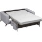 Canapé 3 places convertible en tissu de luxe AVIR, gris clair