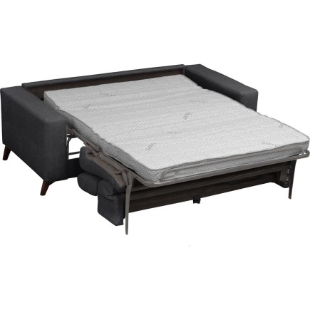 Canapé 3 places convertible en tissu de luxe AVIR, anthracite, Gris anthracite