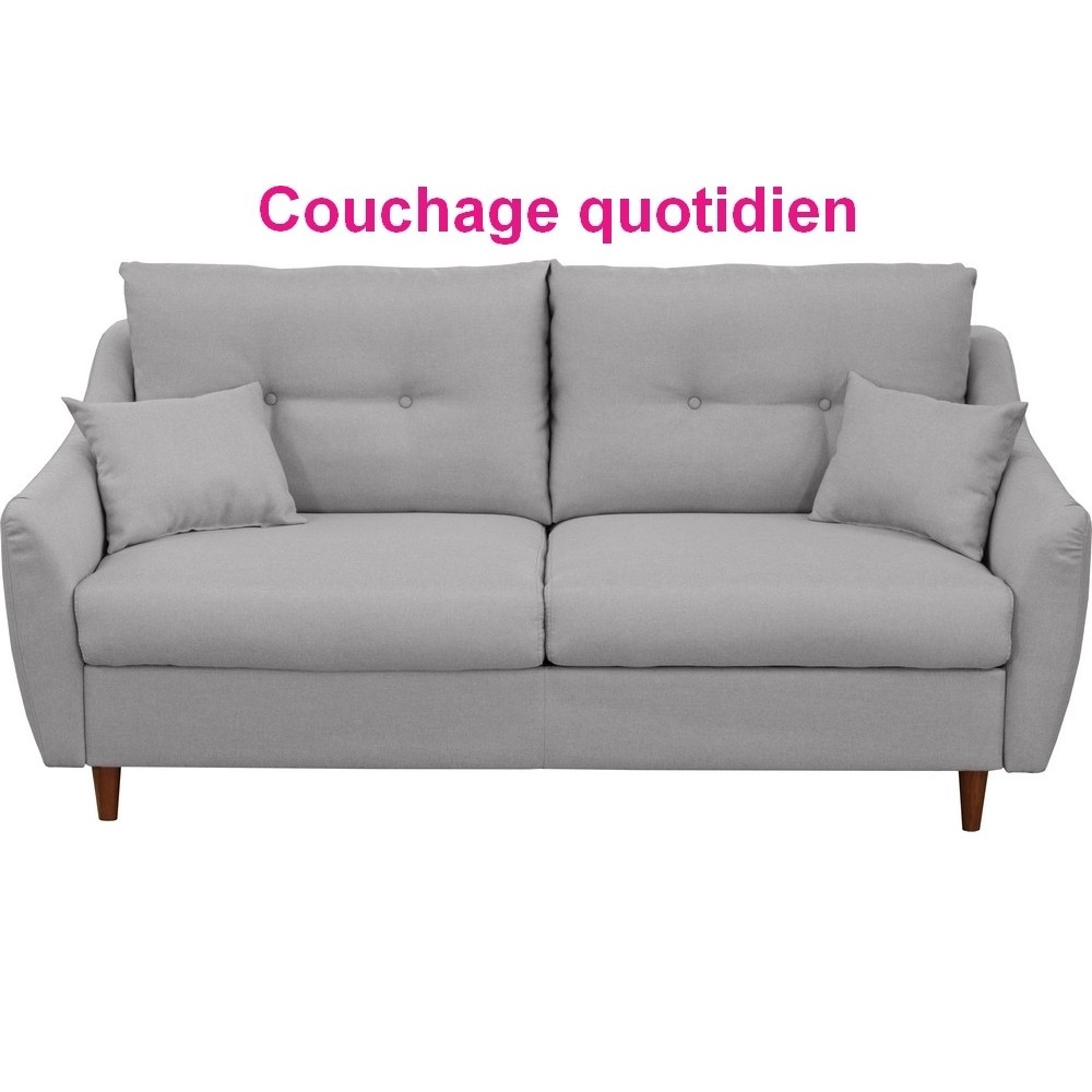 Canapé 3 places convertible en tissu de luxe HANS, gris clair Canapé 3 places convertible en tissu de luxe HANS, gris clair