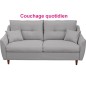 Canapé 3 places convertible en tissu de luxe HANS, gris clair Canapé 3 places convertible en tissu de luxe HANS, gris clair