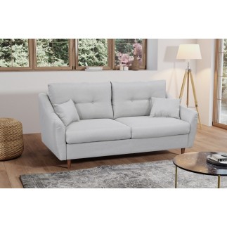 Canapé 3 places convertible en tissu de luxe HANS, gris clair