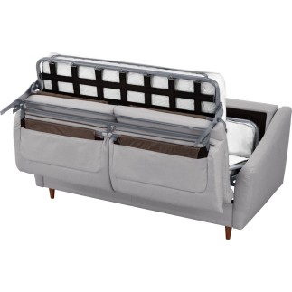 Canapé 3 places convertible en tissu de luxe HANS, gris clair