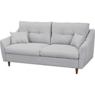 Canapé 3 places convertible en tissu de luxe HANS, gris clair