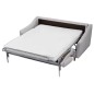 Canapé 3 places convertible en tissu de luxe HANS, gris clair Canapé 3 places convertible en tissu de luxe HANS, gris clair