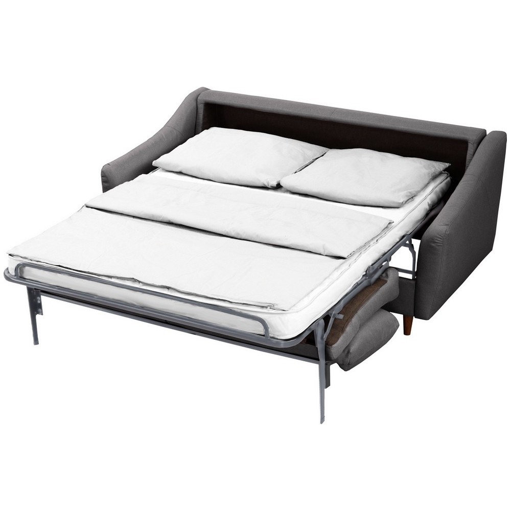 Canapé 3 places convertible en tissu de luxe HANS, gris foncé Canapé 3 places convertible en tissu de luxe HANS, gris foncé