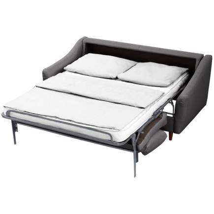 Canapé 3 places convertible en tissu de luxe HANS, gris foncé