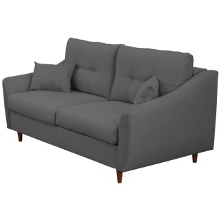 Canapé 3 places convertible en tissu de luxe HANS, gris foncé