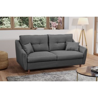 Canapé 3 places convertible en tissu de luxe HANS, gris foncé