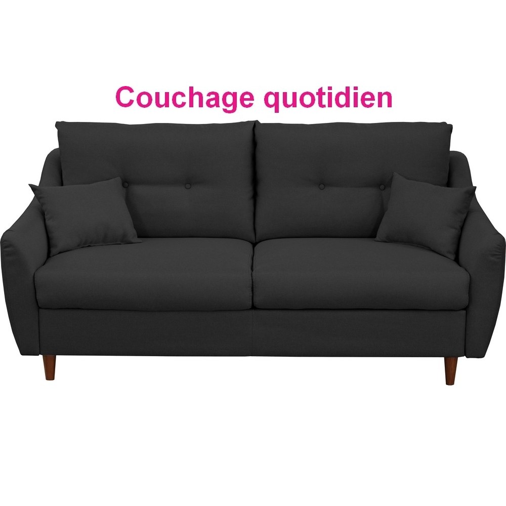 Canapé 3 places convertible en tissu de luxe HANS, gris anthracite Canapé 3 places convertible en tissu de luxe HANS, gris anthracite