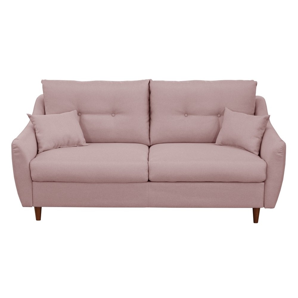 Canapé 3 places convertible en tissu de luxe HANS, rose pale, Rose clair Canapé 3 places convertible en tissu de luxe HANS, rose pale, Rose clair