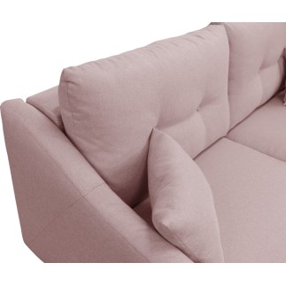 Canapé 3 places convertible en tissu de luxe HANS, rose pale