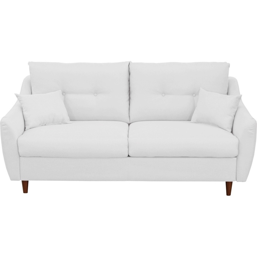 Canapé 3 places convertible en tissu de luxe HANS, blanc Canapé 3 places convertible en tissu de luxe HANS, blanc