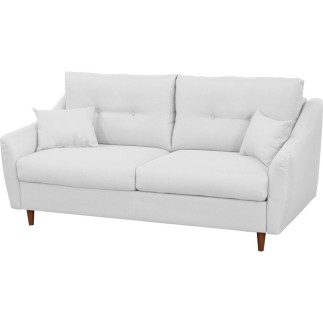 Canapé 3 places convertible en tissu de luxe HANS, blanc