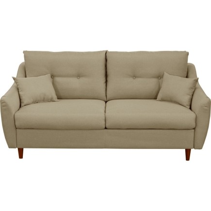 Canapé 3 places convertible en tissu de luxe HANS, beige