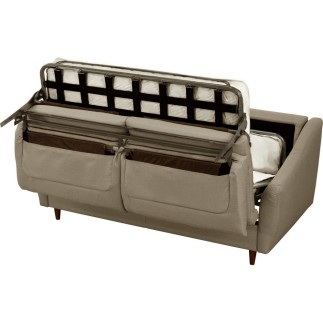 Canapé 3 places convertible en tissu de luxe HANS, beige