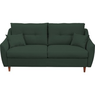 Canapé 3 places convertible en tissu de luxe HANS, vert foncé