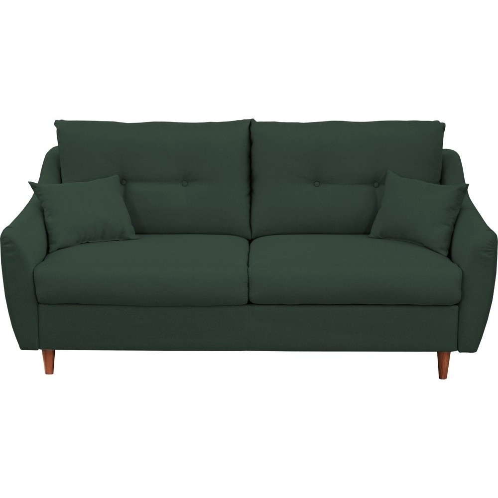Canapé 3 places convertible en tissu de luxe HANS, vert foncé Canapé 3 places convertible en tissu de luxe HANS, vert foncé