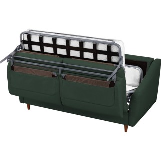 Canapé 3 places convertible en tissu de luxe HANS, vert foncé
