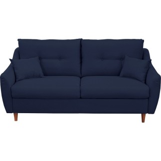 Canapé 3 places convertible en tissu de luxe HANS, bleu foncé