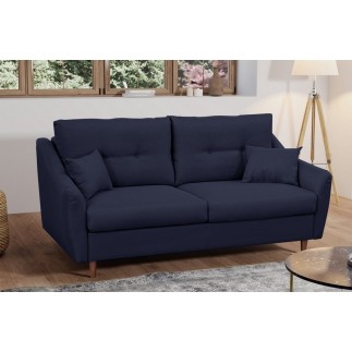 Canapé 3 places convertible en tissu de luxe HANS, bleu foncé